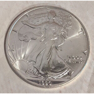 1990 American Silver Eagle BU 1 Oz US $1 Dollar U.S. Mint Brilliant Uncirculated